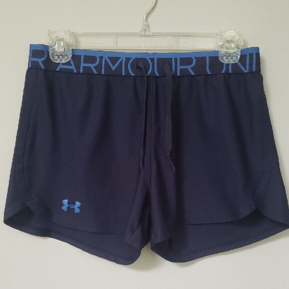 Under Armour Shorts Womens Lightweight Performance Blue Athletic Booty Track - Picture 1 of 6